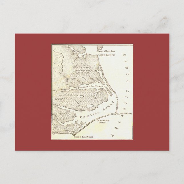 Borttappaden Colony av Roanoak Postcard Vykort (Framsida)