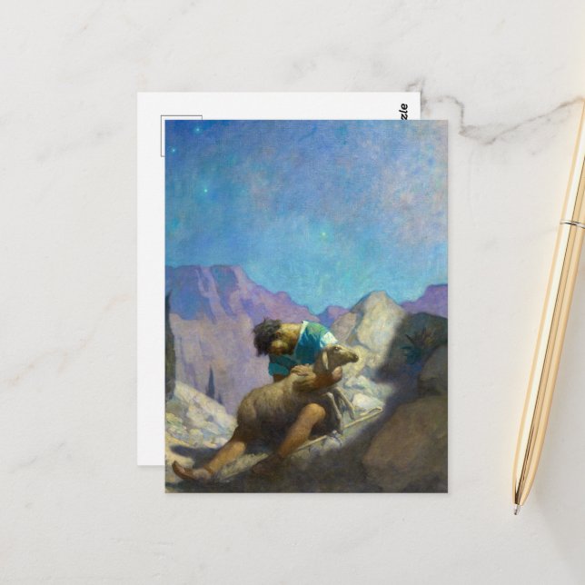 Borttappaden får av Newell Convers Wyeth Vykort (Fram/Back In Situ)