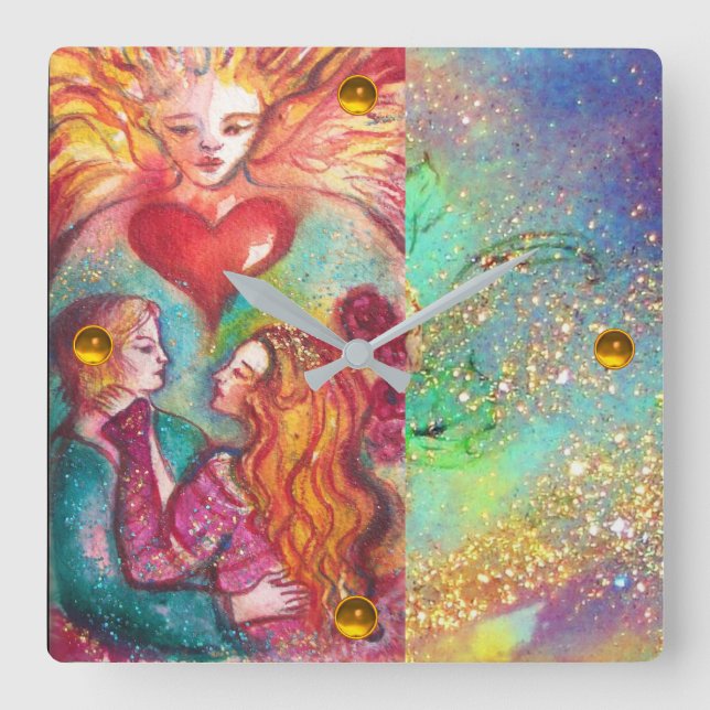 BORTTAPPADEN PÅ SHADOWS,ÄLSKARE Alla hjärtans dag Fyrkantig Klocka (Framsida)