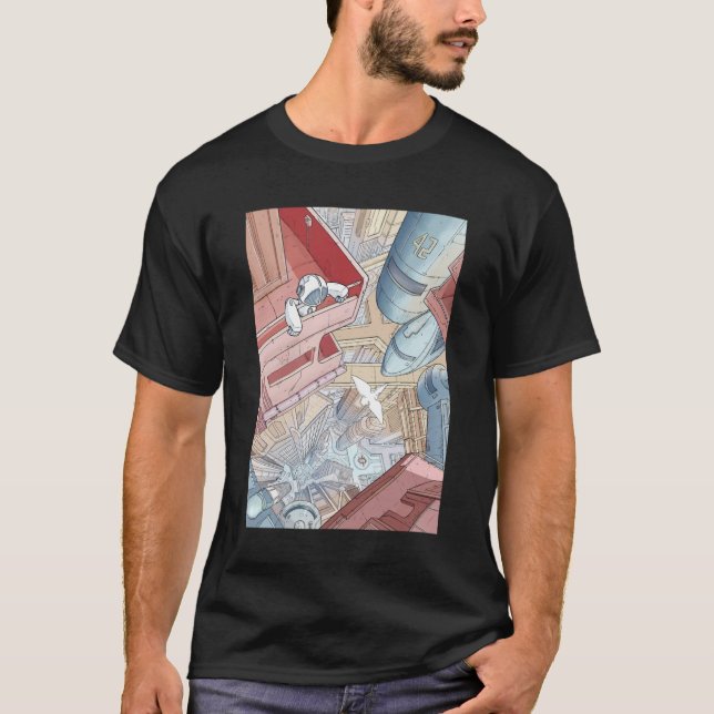 Borttappaden Robot i Moebius T Shirt (Framsida)