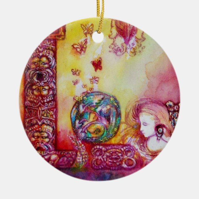 Borttappaden SHADOWS-BUTTERFLY PLANT Julgransprydnad Keramik (Framsidan)