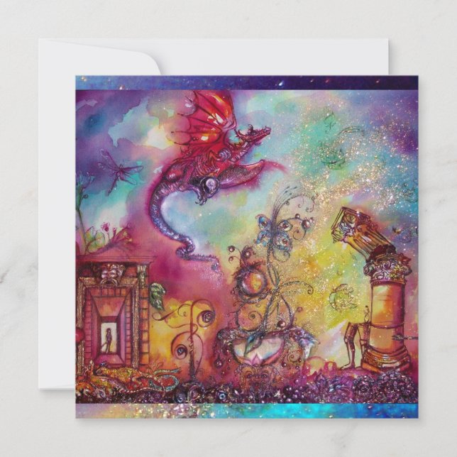 Borttappaden SHADOWS-FLYING RED DRAGON Inbjudningar (Framsida)