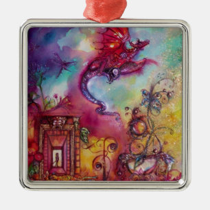 Borttappaden SHADOWS- FLYING RED DRAGON Julgransprydnad Metall