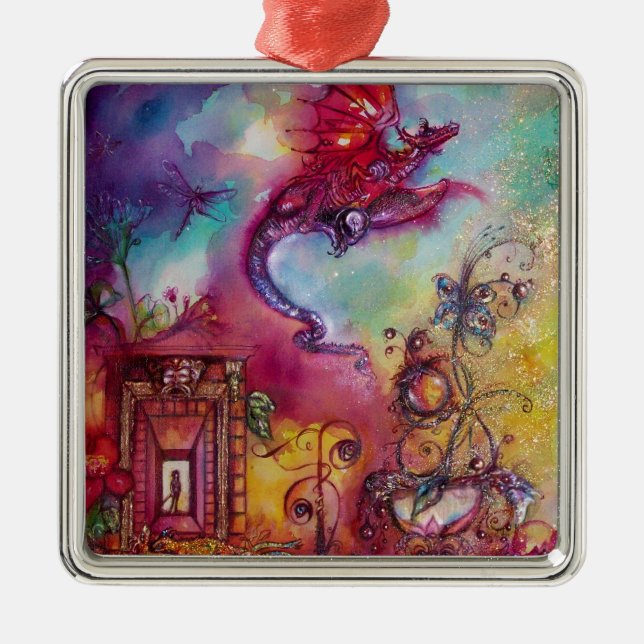 Borttappaden SHADOWS- FLYING RED DRAGON Julgransprydnad Metall (Framsidan)
