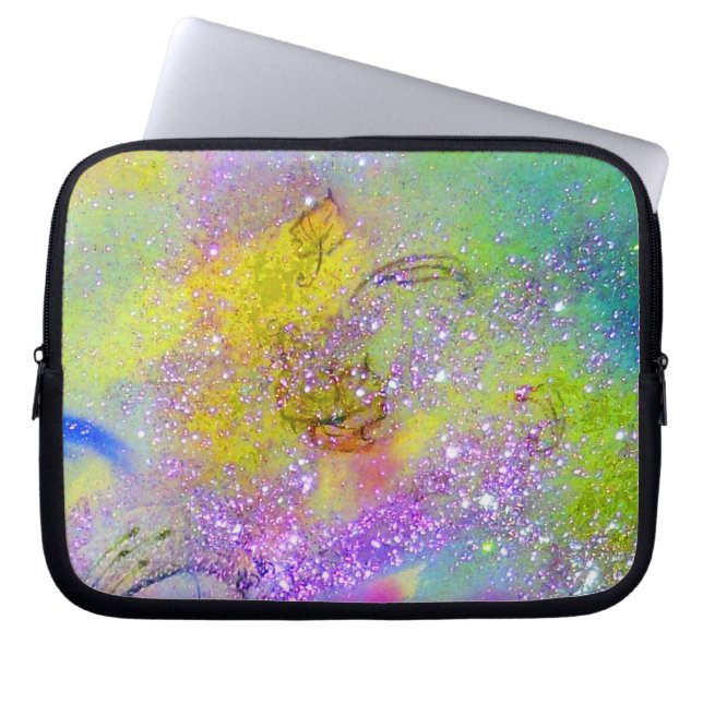 Borttappaden SHADOWS/gult lila violet Laptop Sleeve (Framsidan)