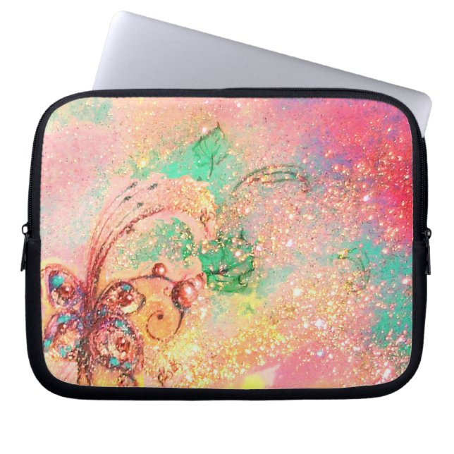 Borttappaden SHADOWS/MAGIC BUTTERFLY PLANT Laptop Sleeve (Framsidan)