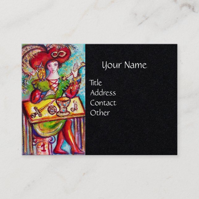 BORTTAPPADEN SHADOWS, MAGICIAN Black Papper Visitkort (Framsida)