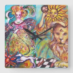 BORTTAPPADEN SHADOWS/MÅNE OCH SOL FYRKANTIG KLOCKA