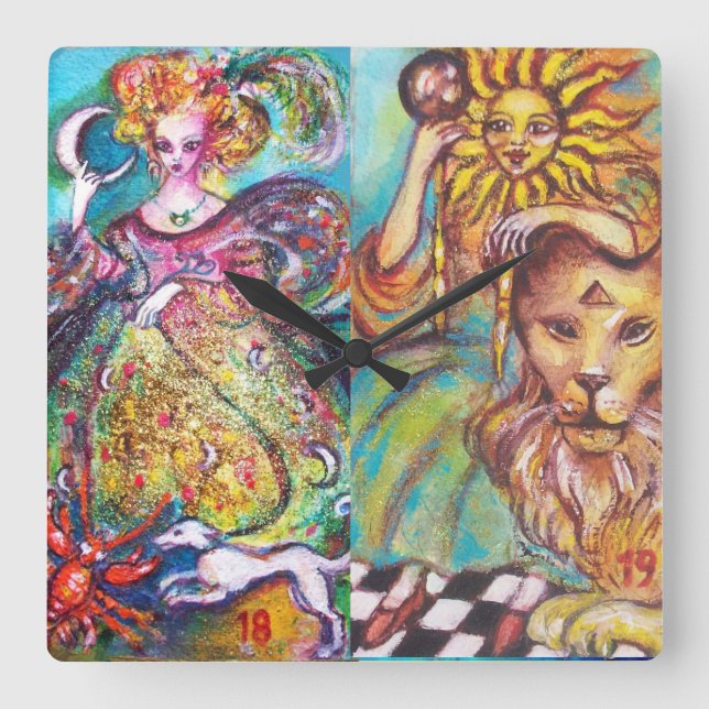 BORTTAPPADEN SHADOWS/MÅNE OCH SOL FYRKANTIG KLOCKA (Framsida)