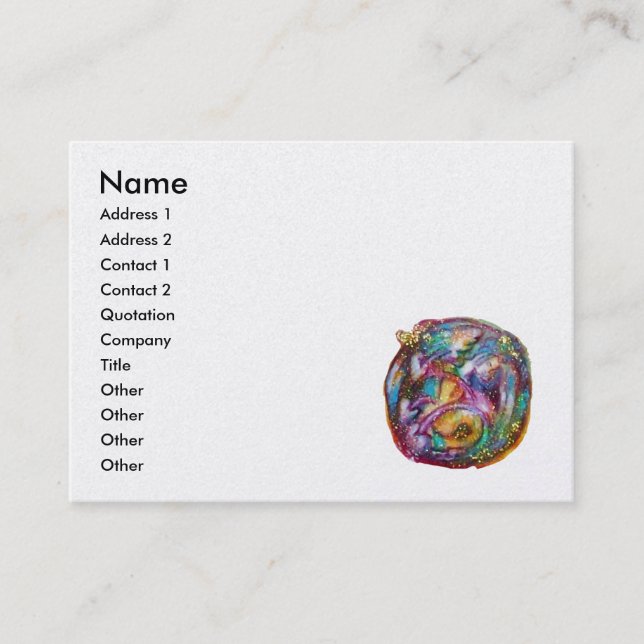 Borttappaden SHADOWS-PÄRLENS papper Visitkort (Framsida)