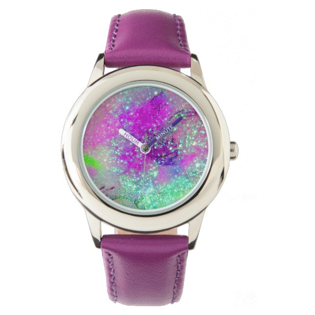 Borttappaden SHADOWS - Rosa Lila Aqua Blue Armbandsur (Framsida)