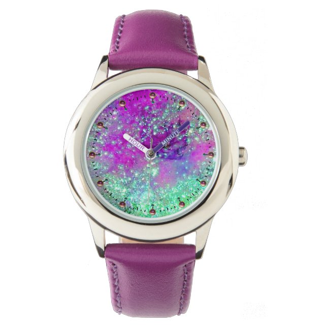 Borttappaden SHADOWS Rosa Lila Aqua Blue Armbandsur (Framsida)