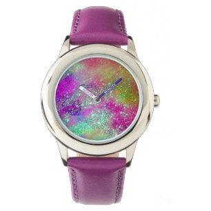Borttappaden SHADOWS - Rosa Lila Aqua Blue Armbandsur