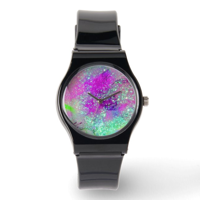 Borttappaden SHADOWS - Rosa Lila Aqua Blue Armbandsur (Framsida)