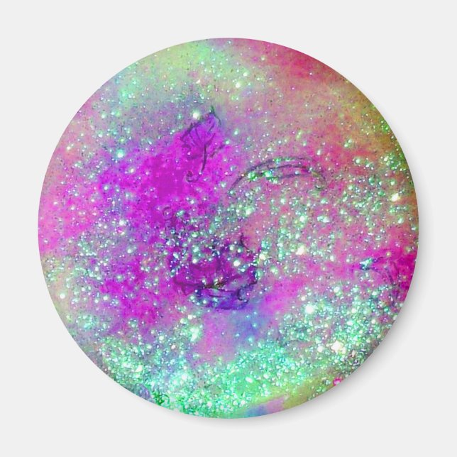 Borttappaden SHADOWS-rosa lila violet Magnet (Framsidan)