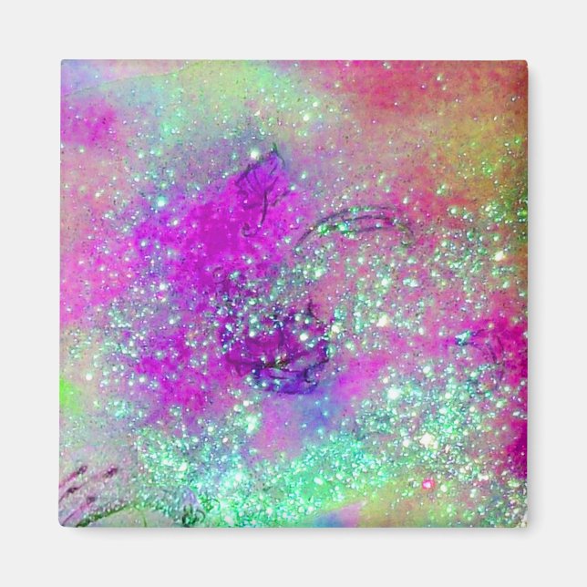 Borttappaden SHADOWS-rosa lila violet Magnet (Framsidan)