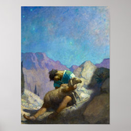 Borttappaden Sheep 1926 av Newell Convers Wyeth Poster