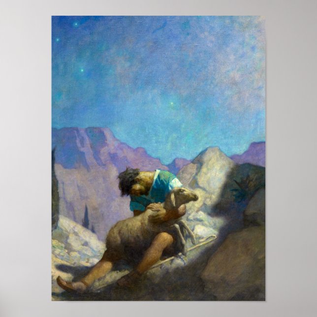 Borttappaden Sheep 1926 av Newell Convers Wyeth Poster (Framsidan)