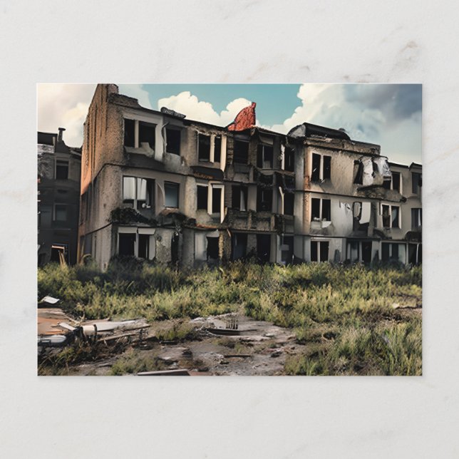 Borttappadens blanksteg | Avbrutet Post Apocalypti Vykort (Framsida)