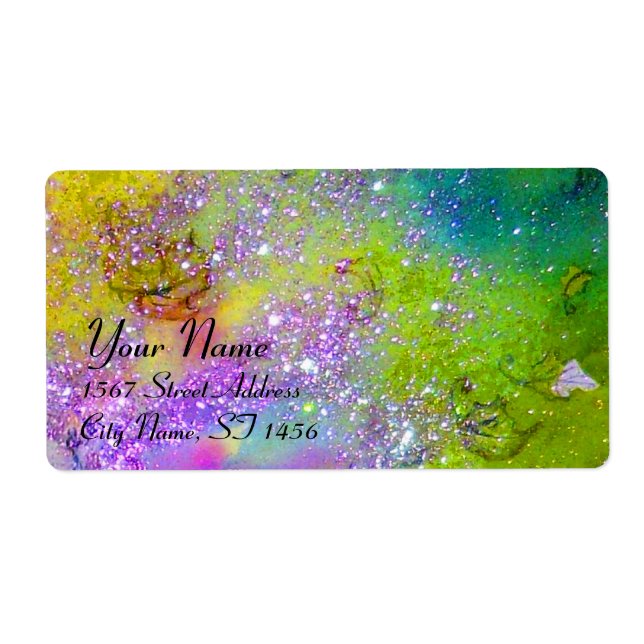 Borttappadens SKUGGOR, gult AV violett grönt Fraktsedel (Framsidan)