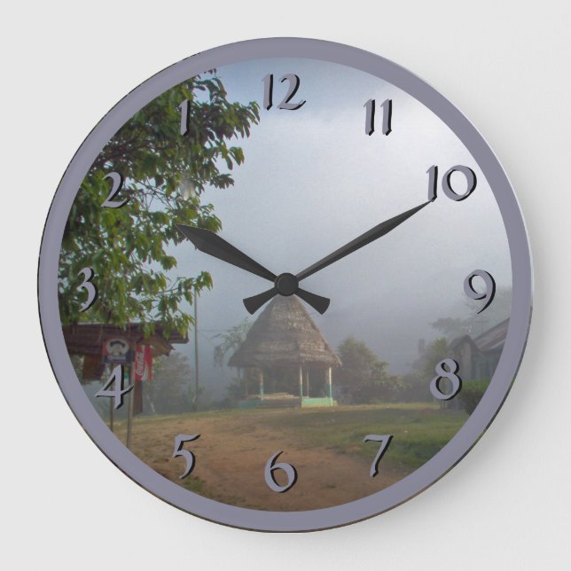 Boruca - Costa Rica Remote Village Backward Clock Stor Klocka (Framsida)