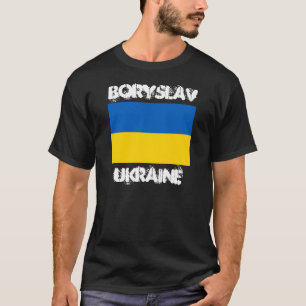 Boryslav, Ukraina med ukrainsk flagga T-shirt