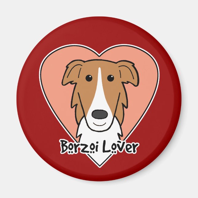 Borzoi Älskare Magnet (Framsidan)