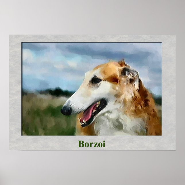 Borzoi Art Gifts Poster (Framsidan)