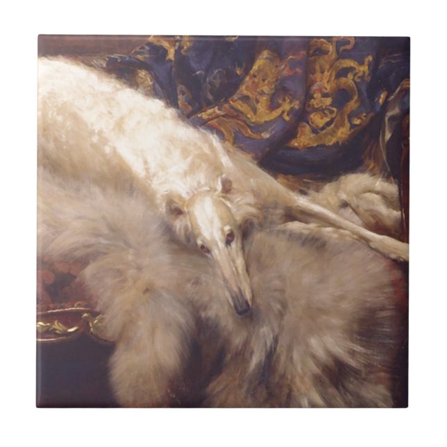 Borzoi Avslappnad Kakelplatta (Framsidan)