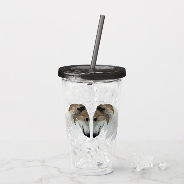 Borzoi Beauties Acrylic Tumbler Take Away Mugg (Baksida Ice)