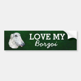 Borzoi Bumper Sticker Bildekal