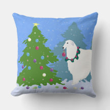 Borzoi Decorerar Julgran i skogen