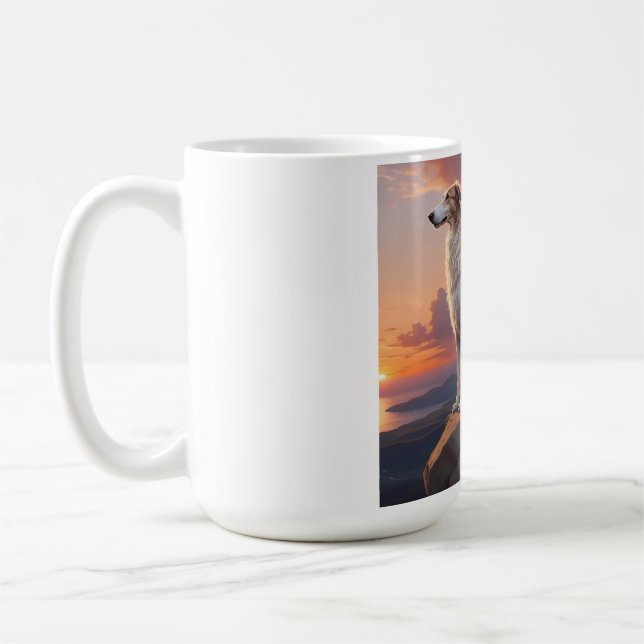 Borzoi Elegant Breed Coffee Mugg (Vänster)