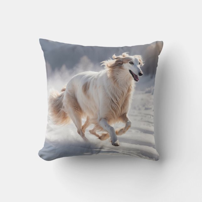 Borzoi Elegant Breed Dekorativ kudde (Framsida)