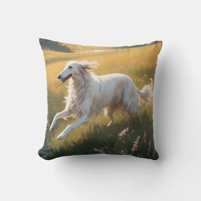 Borzoi Elegant Breed Dekorativ kudde (Framsida)