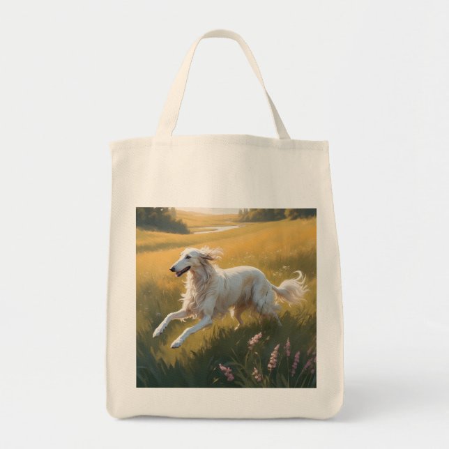 Borzoi Elegant Livsmedel Tote Bag Tygkasse (Framsidan)
