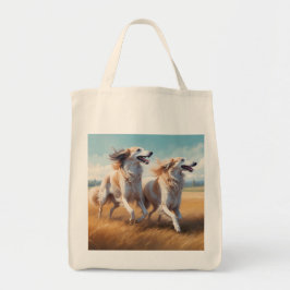 Borzoi Elegant Livsmedel Tote Bag Tygkasse