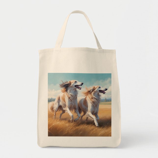 Borzoi Elegant Livsmedel Tote Bag Tygkasse (Framsidan)