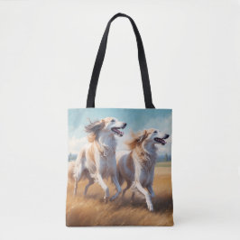 Borzoi Elegant Shoulder Tote Bag Tygkasse