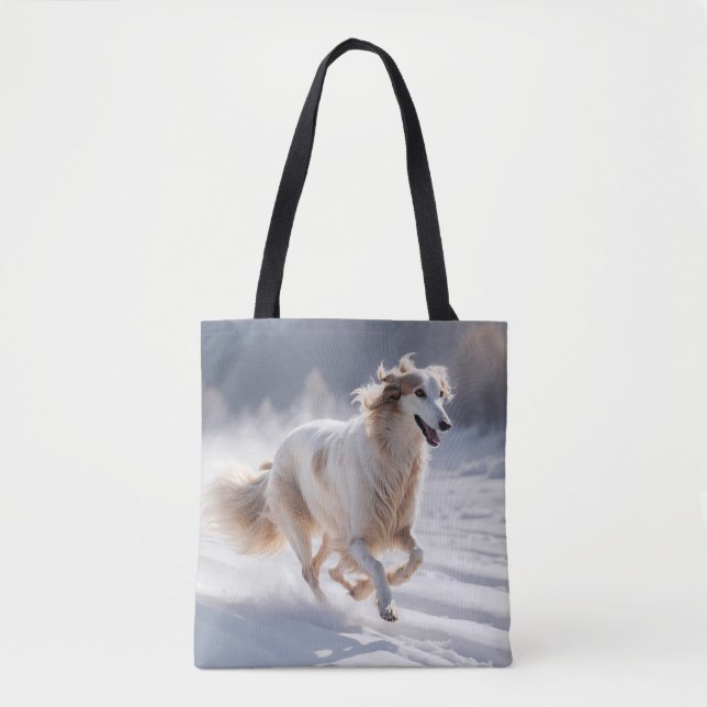 Borzoi Elegant Shoulder Tote Bag Tygkasse (Framsida)