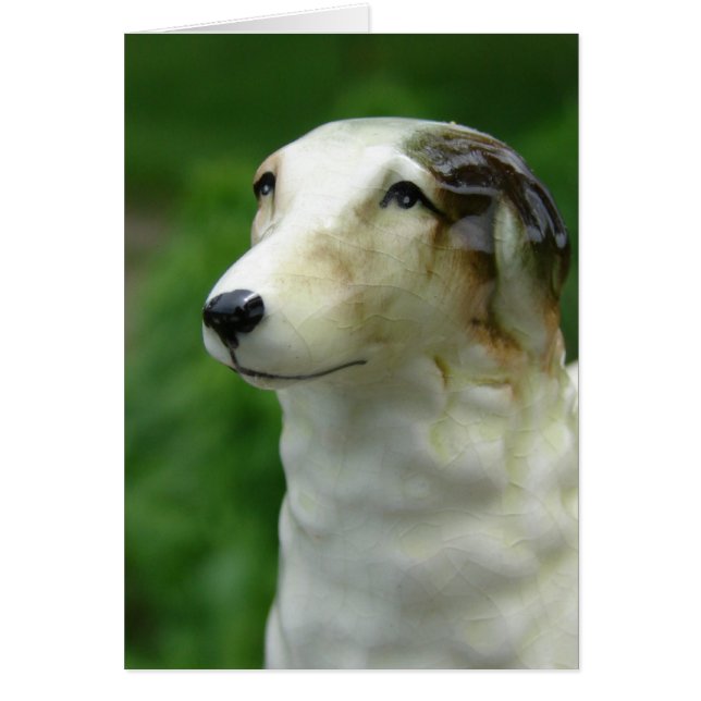 Borzoi Figurine Hälsningskort (Framsidan)
