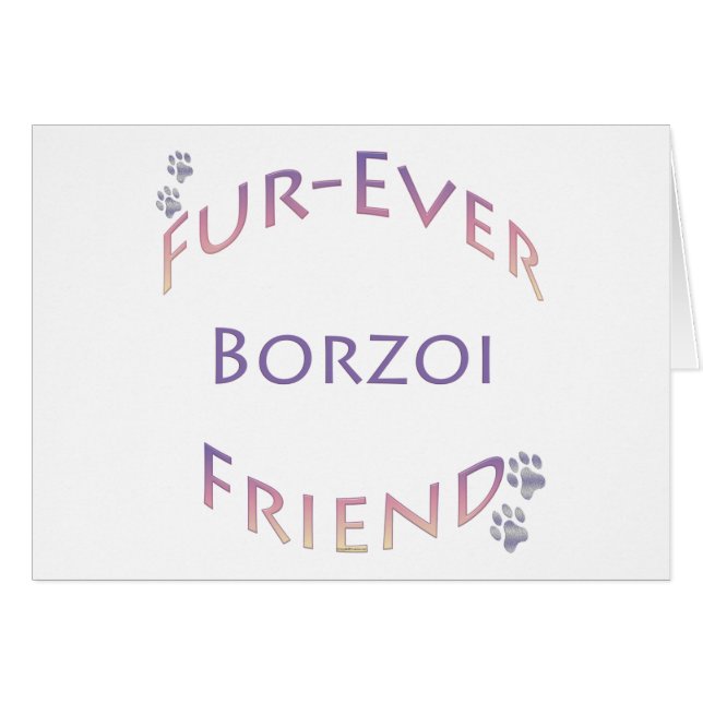 Borzoi Furever Hälsningskort (Framsidan Horizontal)
