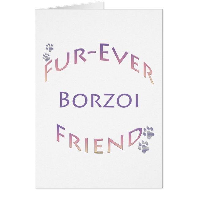 Borzoi Furever Hälsningskort (Framsidan)