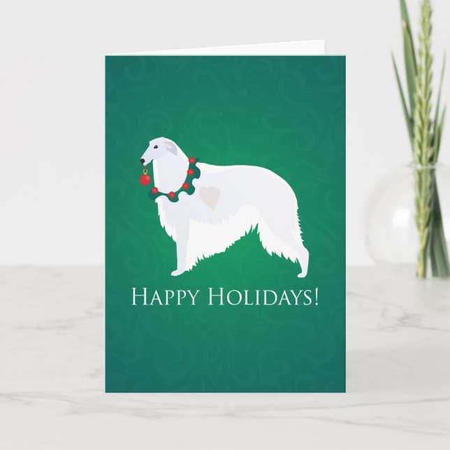Borzoi Glad jul Design Helgkort (Framsida)