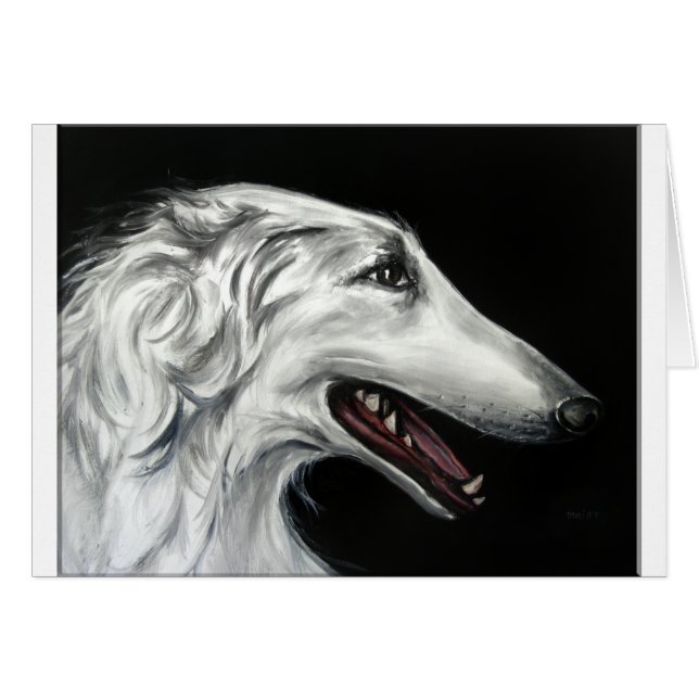 borzoi hälsningskort (Framsidan Horizontal)