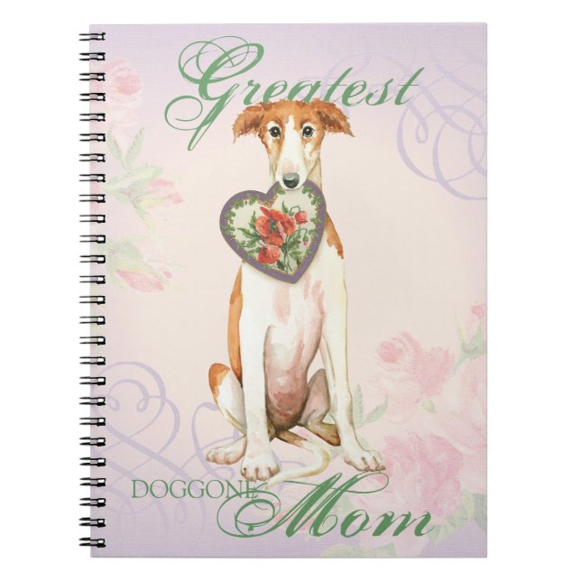 Borzoi Heart Mamma Anteckningsbok (Framsidan)