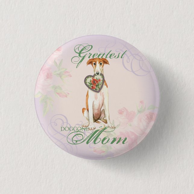 Borzoi Heart Mamma Knapp (Framsida)