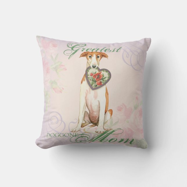 Borzoi Heart Mamma Kudde (Framsida)