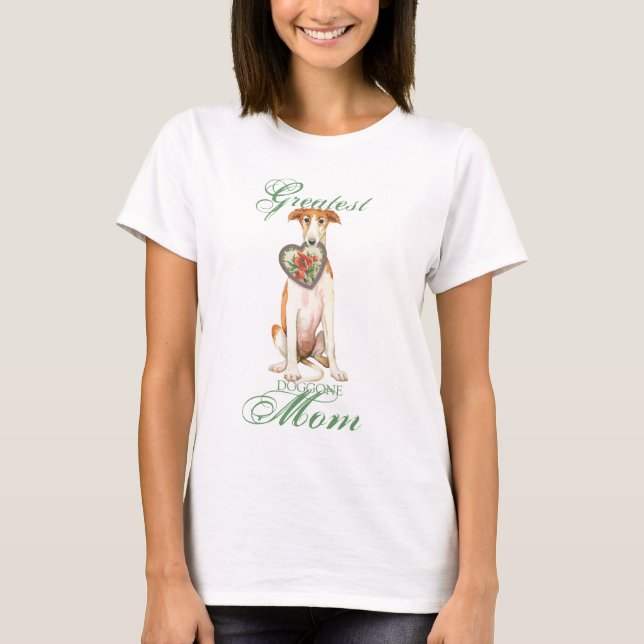 Borzoi Heart Mamma Tee Shirt (Framsida)