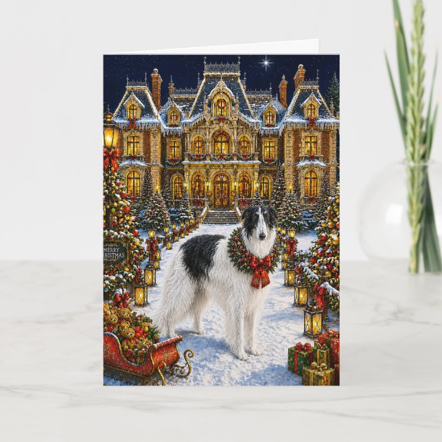 Borzoi-helgdag  helgkort (Framsida)